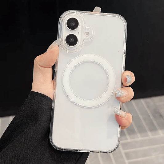 Transparent Magnetic Wireless Charging Protective Case For IPhone 13/14/15/16/17/11/12 Pro Max Plus/13 12 Mini, Apple 17 Phone Case, Phone Accessories, Holiday Gift