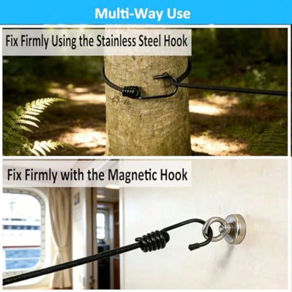 Travel Clothesline With Two Magnetic Hooks For Cruise Ship Essentials, Clothes Line 12 Clothes Clips For Cruise Must Haves Essentials 2026, Portable Clothesline For Camper Essentials Car Accessories