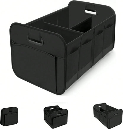 Trunk Organizer For Car- 70L Collapsible Car Storage With 11 Pockets & Reinforced Handles, SUV Trunk Organizers For Grocery Cargo(Black)
