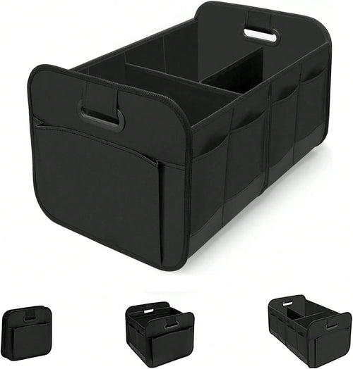 Trunk Organizer For Car- 70L Collapsible Car Storage With 11 Pockets & Reinforced Handles, SUV Trunk Organizers For Grocery Cargo(Black)