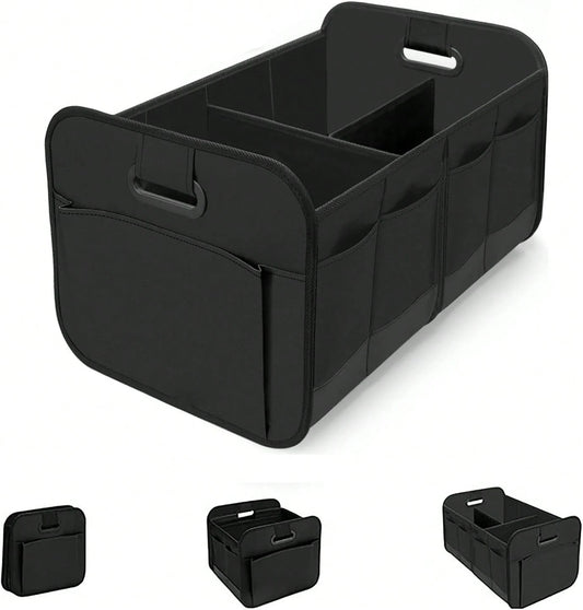 Trunk Organizer For Car- 70L Collapsible Car Storage With 11 Pockets & Reinforced Handles, SUV Trunk Organizers For Grocery Cargo(Black)