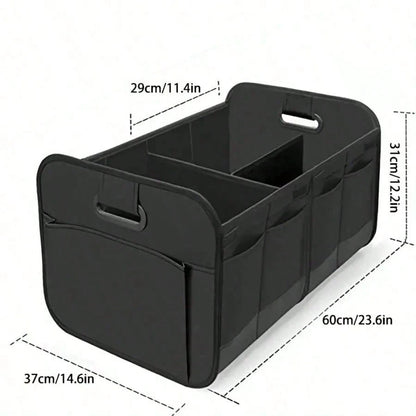 Trunk Organizer For Car- 70L Collapsible Car Storage With 11 Pockets & Reinforced Handles, SUV Trunk Organizers For Grocery Cargo(Black)
