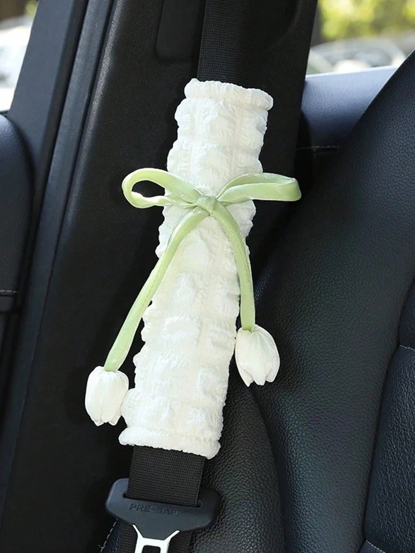 Tulip Flower Car Seatbelt Shoulder Pad Cover, Creative Car Seat Belt Protector, Universal For All Seasons,Car Accessories Women