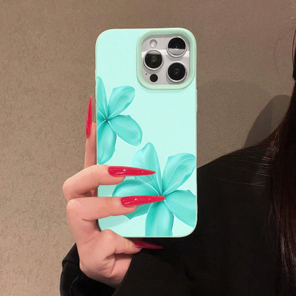 Turquoise Flower Pattern Phone Case Compatible With 17 16 Pro Max 15 Pro Max 13 And 12 Made Of TPU Material Providing Shock And Drop Protection A Great Gift For Family Friends Loved Ones Boyfrien