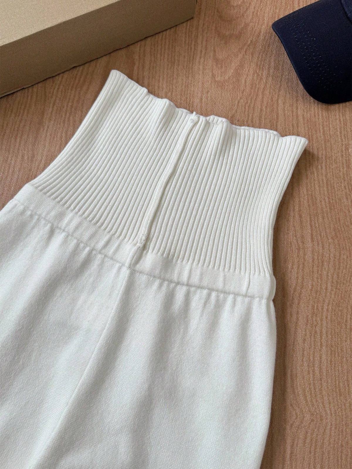 Tween Girl White Autumn Casual Simple Solid Apricot Tight High Waist Flare Leg Knit Sweater Pants,Mommy And Me Matching Fall Winter Bell Bottom