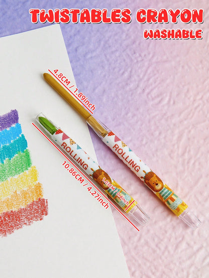 Twistable Crayons Set, Washable Twist Crayons, Smooth Texture Crayons For School, Easy To Clean Crayons For Coloring, DIY Craft Project, Art Supplies & Gifts Back To School