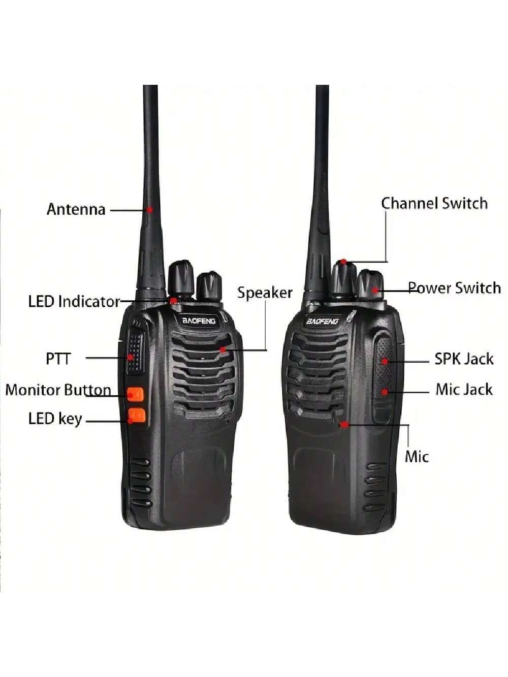 Two Way Radios Long Range Walkie Talkies For Adults With Headphones,Handheld 2 Way Radio Rechargeable With Flashlight Li-Ion Battery And Charger