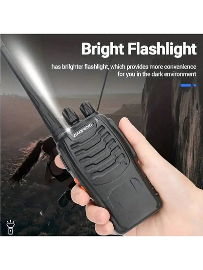 Two Way Radios Long Range Walkie Talkies For Adults With Headphones,Handheld 2 Way Radio Rechargeable With Flashlight Li-Ion Battery And Charger