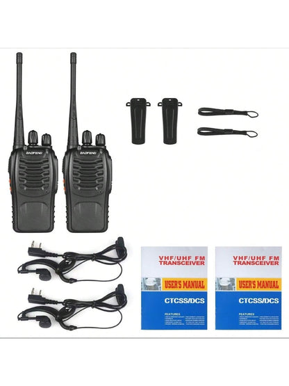Two Way Radios Long Range Walkie Talkies For Adults With Headphones,Handheld 2 Way Radio Rechargeable With Flashlight Li-Ion Battery And Charger