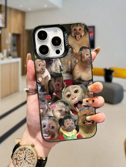 Ugly-Cute Interesting Fashion TPU Expression 1pc Monkey Pattern Design TPU Soft Edge Phone Case Compatible With Iphone13/15/14/13/12/11/16/Compatible With Galaxy/Compatible With Redmi/Compatible With