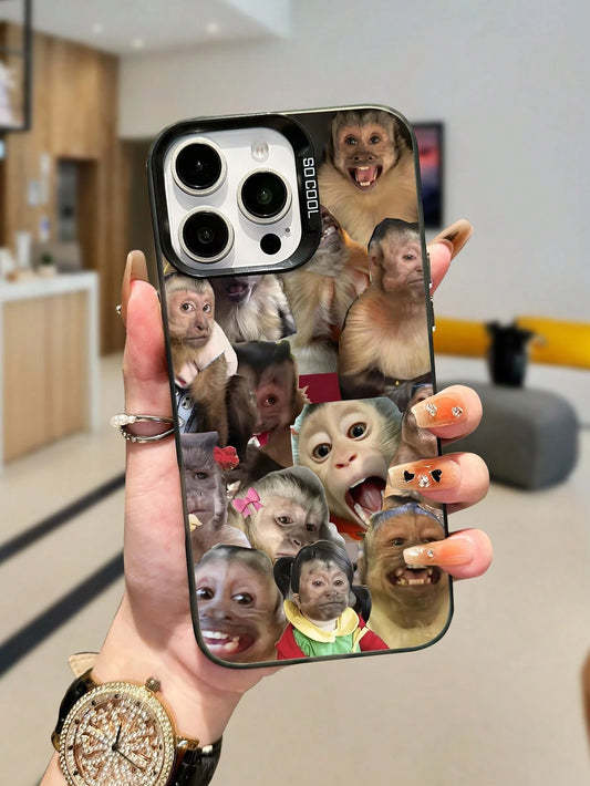 Ugly-Cute Interesting Fashion TPU Expression 1pc Monkey Pattern Design TPU Soft Edge Phone Case Compatible With Iphone13/15/14/13/12/11/16/Compatible With Galaxy/Compatible With Redmi/Compatible With