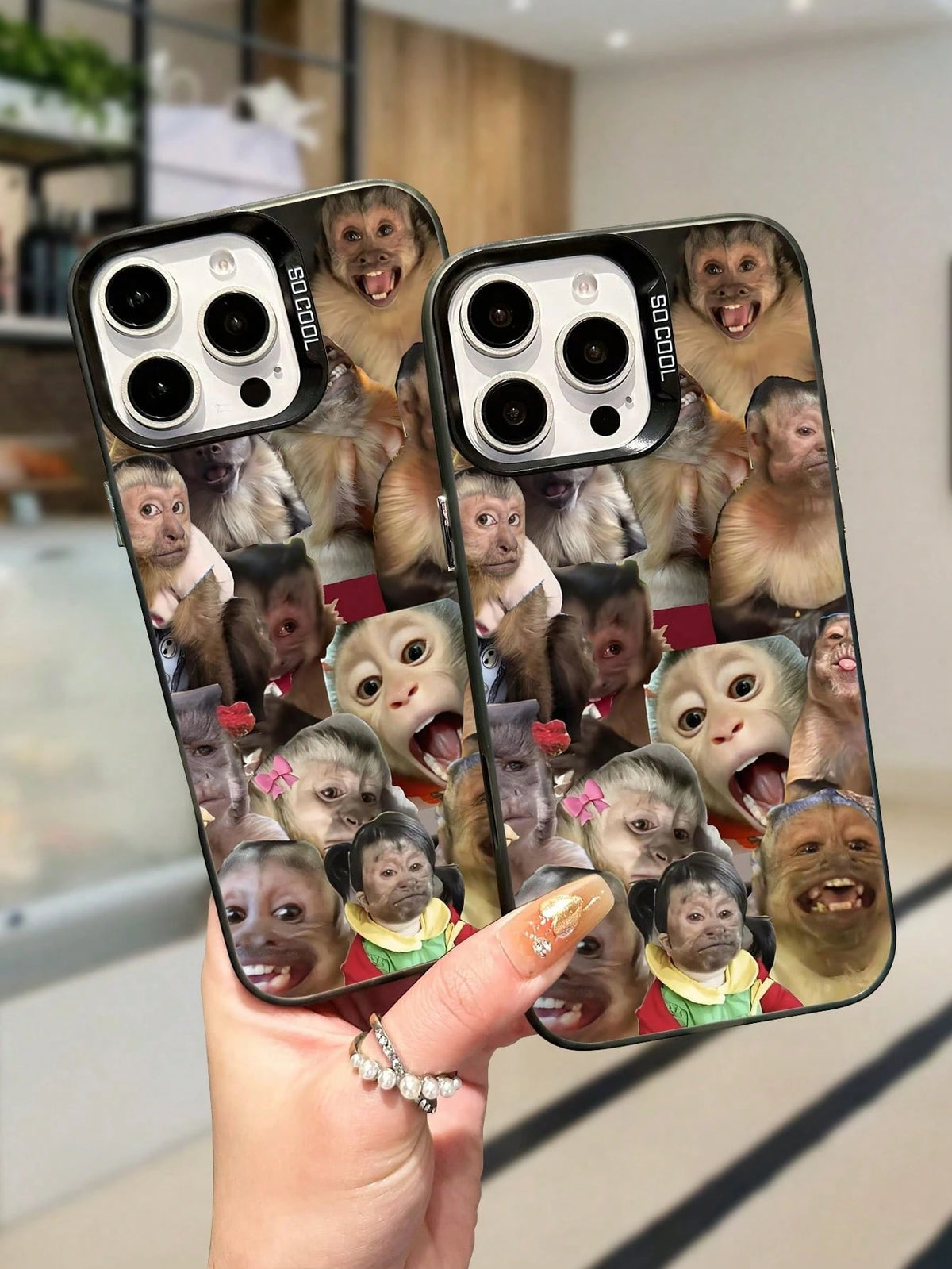 Ugly-Cute Interesting Fashion TPU Expression 1pc Monkey Pattern Design TPU Soft Edge Phone Case Compatible With Iphone13/15/14/13/12/11/16/Compatible With Galaxy/Compatible With Redmi/Compatible With