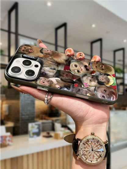 Ugly-Cute Interesting Fashion TPU Expression 1pc Monkey Pattern Design TPU Soft Edge Phone Case Compatible With Iphone13/15/14/13/12/11/16/Compatible With Galaxy/Compatible With Redmi/Compatible With