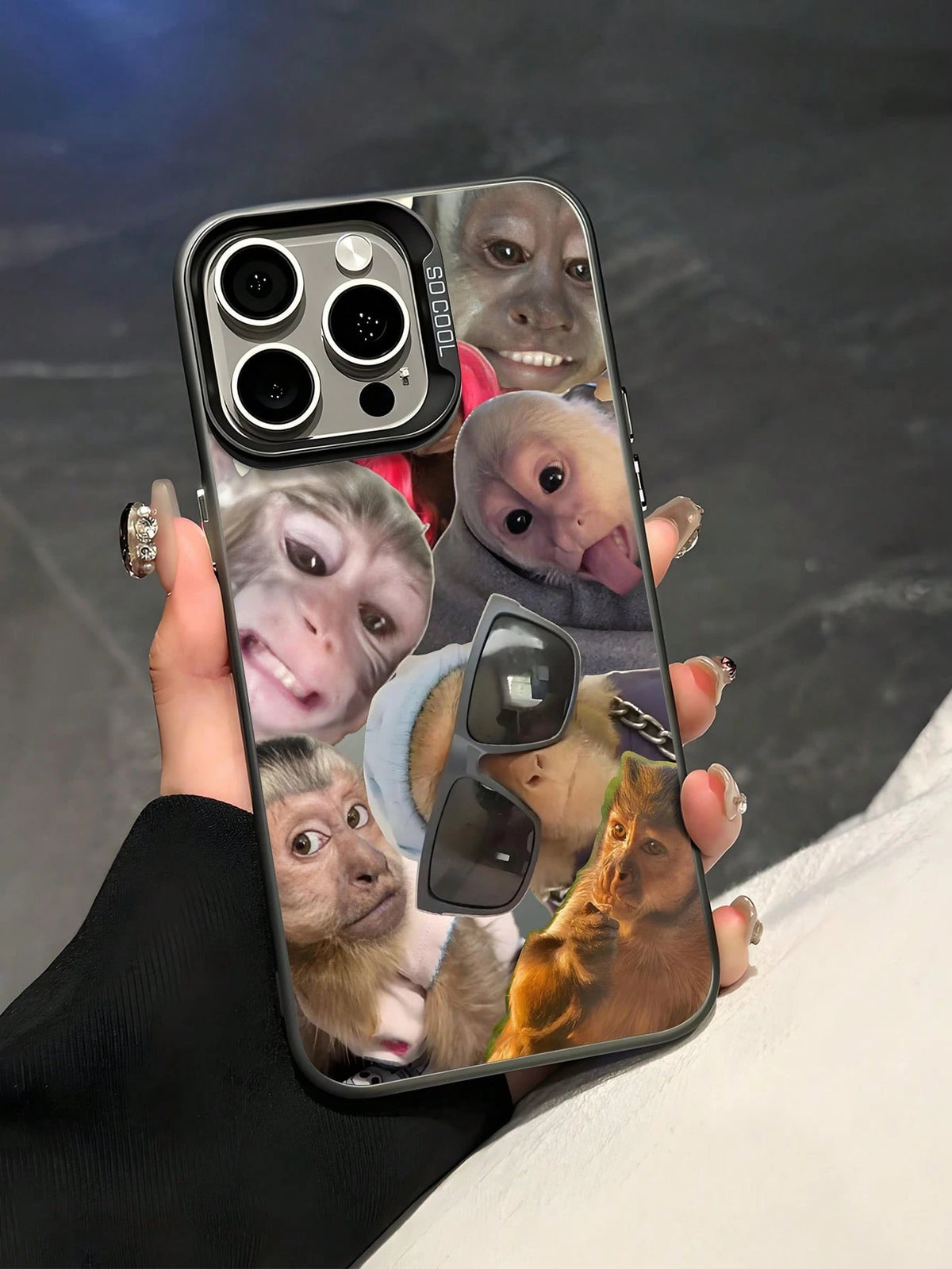 Ugly-Cute Interesting Fashion TPU Expression 1pc Monkey Pattern Design TPU Soft Edge Phone Case Compatible With Iphone13/15/14/13/12/11/16/Compatible With Galaxy/Compatible With Redmi/Compatible With
