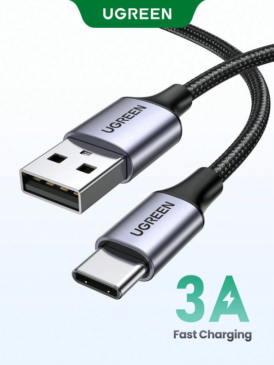UGREEN USB A To USB Type C Cable 3A Quick Charge 3.0 Fast Charging Nylon Braid Cable Nan