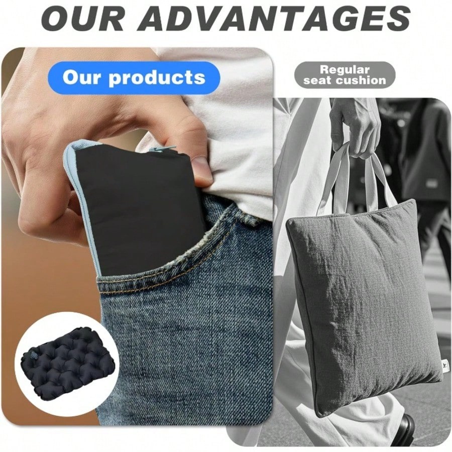 Ultra-Comfort Inflatable Seat Cushion: Your Portable Pillow For Outdoor Adventures & Office Relief