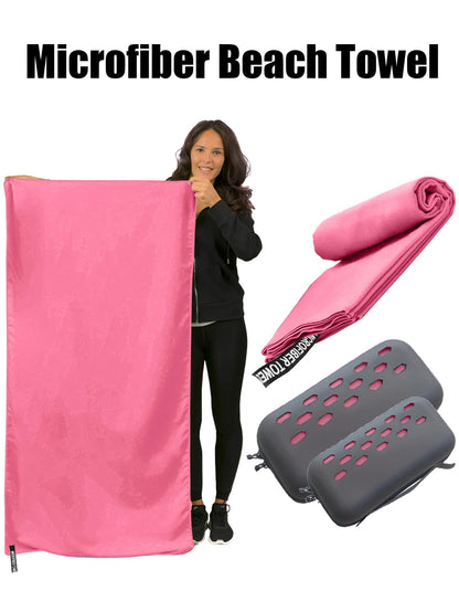 Ultra-Fine Fiber Bath Towel, Ultra-Fine Fiber Beach Towel, Backpack Towel, Quick Dry Camping Towel, Lightweight, Compact, Quick Drying, Suitable For Fitness, Hiking, Yoga, Camping, Travel