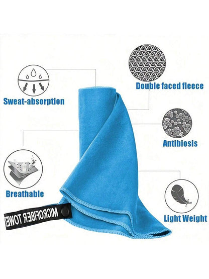 Ultra-Fine Fiber Bath Towel, Ultra-Fine Fiber Beach Towel, Backpack Towel, Quick Dry Camping Towel, Lightweight, Compact, Quick Drying, Suitable For Fitness, Hiking, Yoga, Camping, Travel