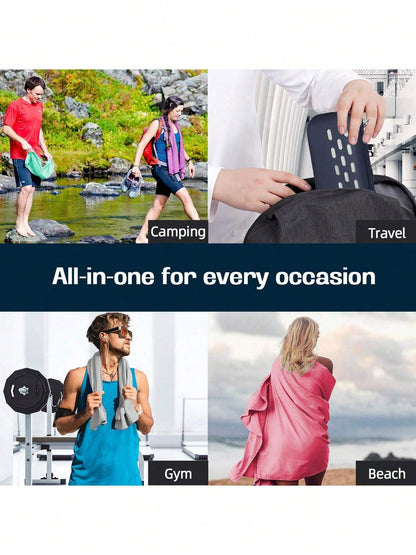 Ultra-Fine Fiber Bath Towel, Ultra-Fine Fiber Beach Towel, Backpack Towel, Quick Dry Camping Towel, Lightweight, Compact, Quick Drying, Suitable For Fitness, Hiking, Yoga, Camping, Travel