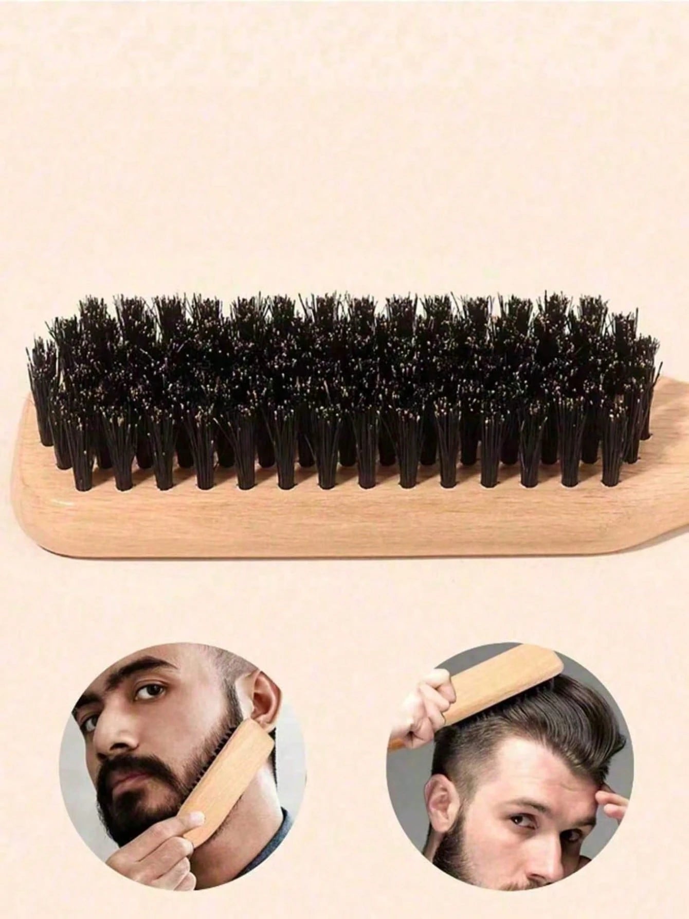 Unisex Boar Bristle Hair Brush, Fragrance-Free Professional Hairstyling Brush. Can Smooth Frizzy Hair, Shape Hairstyles, Increase Hair Volume, With A Wooden Handle For Brushing Hair, Controlling The H