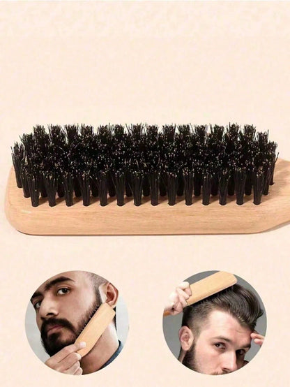 Unisex Boar Bristle Hair Brush, Fragrance-Free Professional Hairstyling Brush. Can Smooth Frizzy Hair, Shape Hairstyles, Increase Hair Volume, With A Wooden Handle For Brushing Hair, Controlling The H