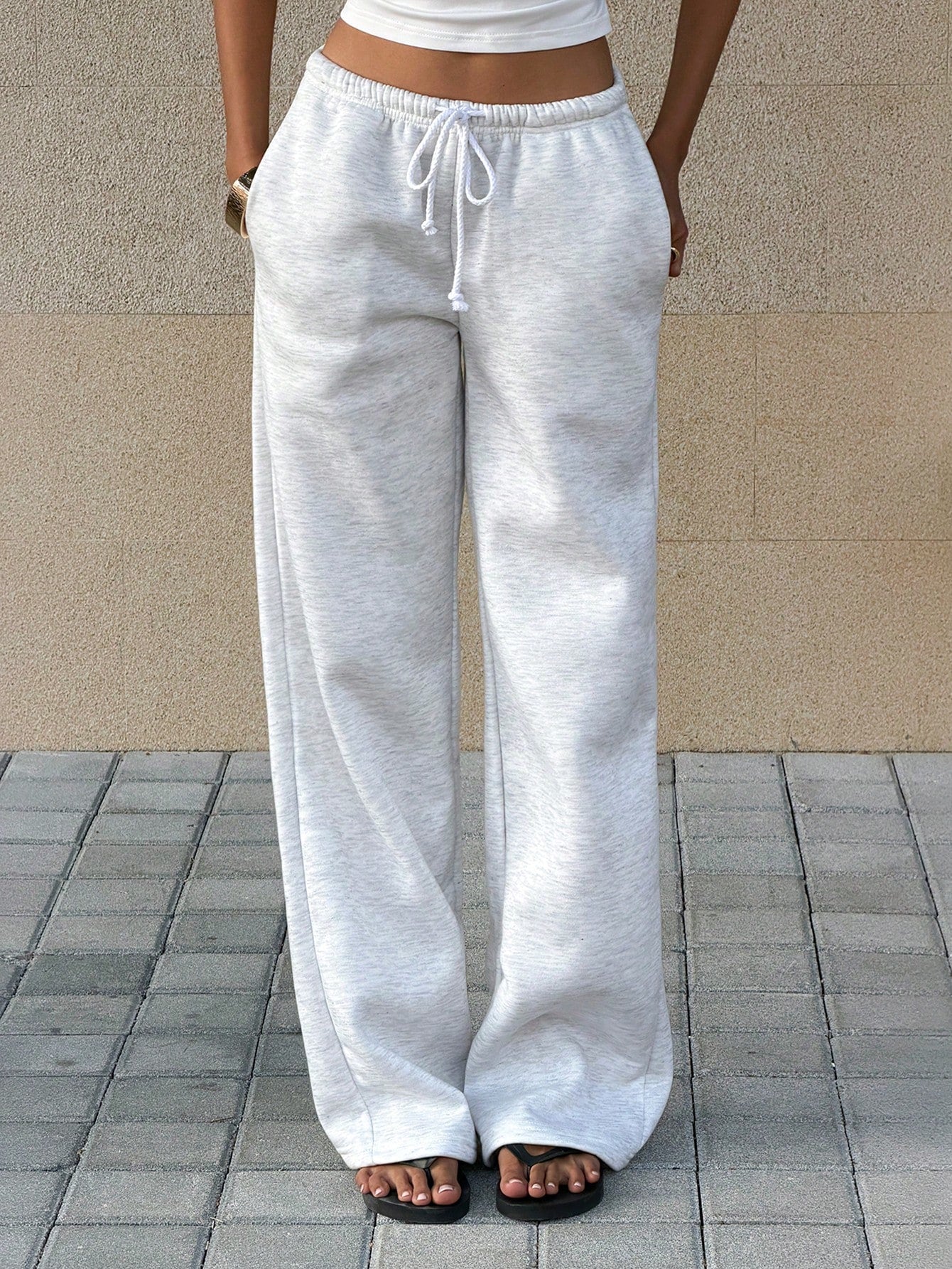 Unity Women's High-Waist Wide Leg Palazzo Pants, Low Waist Drawstring Elastic Waist Casual Loose Comfy Ankle Length Trousers Fall Cloth For Women, Tall Women
