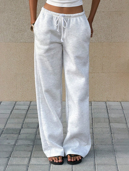 Unity Women's High-Waist Wide Leg Palazzo Pants, Low Waist Drawstring Elastic Waist Casual Loose Comfy Ankle Length Trousers Fall Cloth For Women, Tall Women