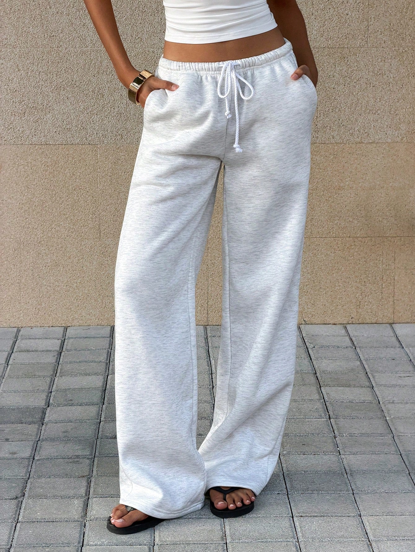 Unity Women's High-Waist Wide Leg Palazzo Pants, Low Waist Drawstring Elastic Waist Casual Loose Comfy Ankle Length Trousers Fall Cloth For Women, Tall Women