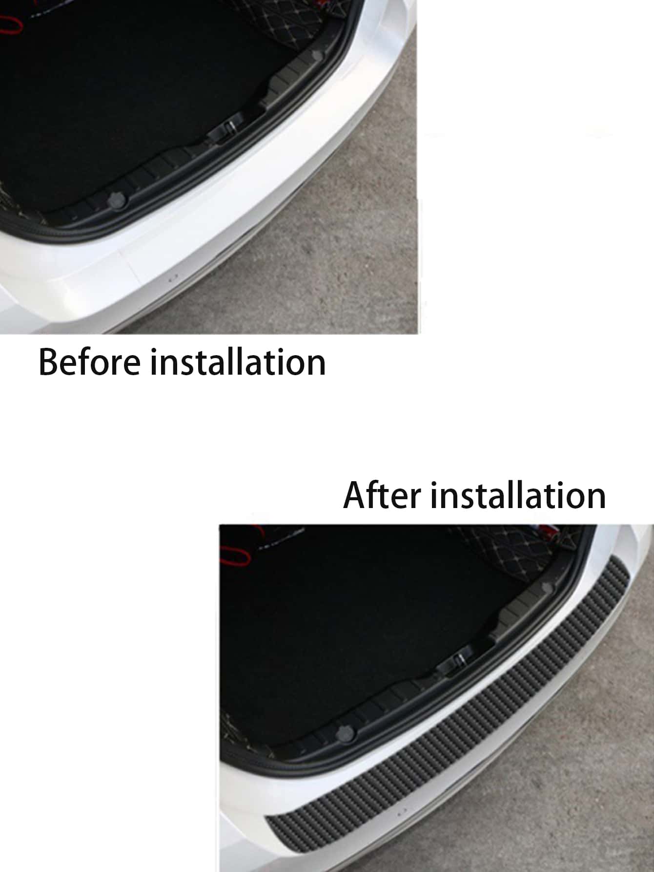 Universal Car Door Sill Carbon Fiber Sticker, Protective Rear Bumper Guard Anti-scratch Strips, Pedal Protector, Trunk Protective Pad