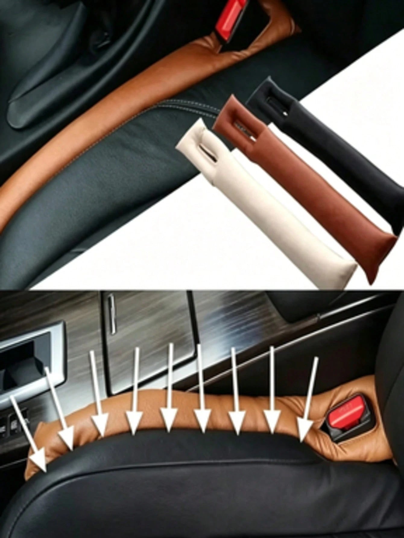 Universal Car Seat Gap Filler Pad, Soft Leak-Proof Cushion, Faux Leather Gap Filler, Isolating Pad, Car Interior Decoration