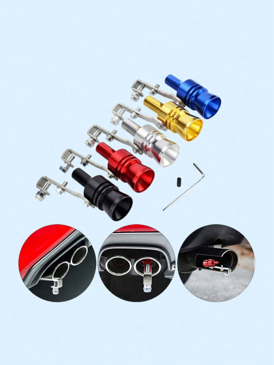Universal Car Turbocharger Sound Simulator, Exhaust Muffler Sound Device, Aluminum Alloy Easy-To-Install Simulated Turbo Blow-Off Valve Whistle Sound, Suitable For Cars, SUVs, Motorcycles