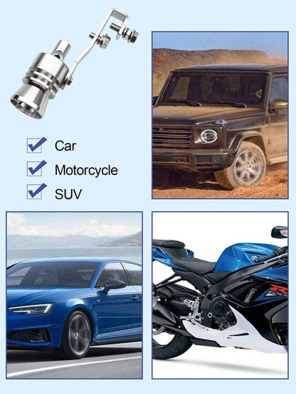 Universal Car Turbocharger Sound Simulator, Exhaust Muffler Sound Device, Aluminum Alloy Easy-To-Install Simulated Turbo Blow-Off Valve Whistle Sound, Suitable For Cars, SUVs, Motorcycles