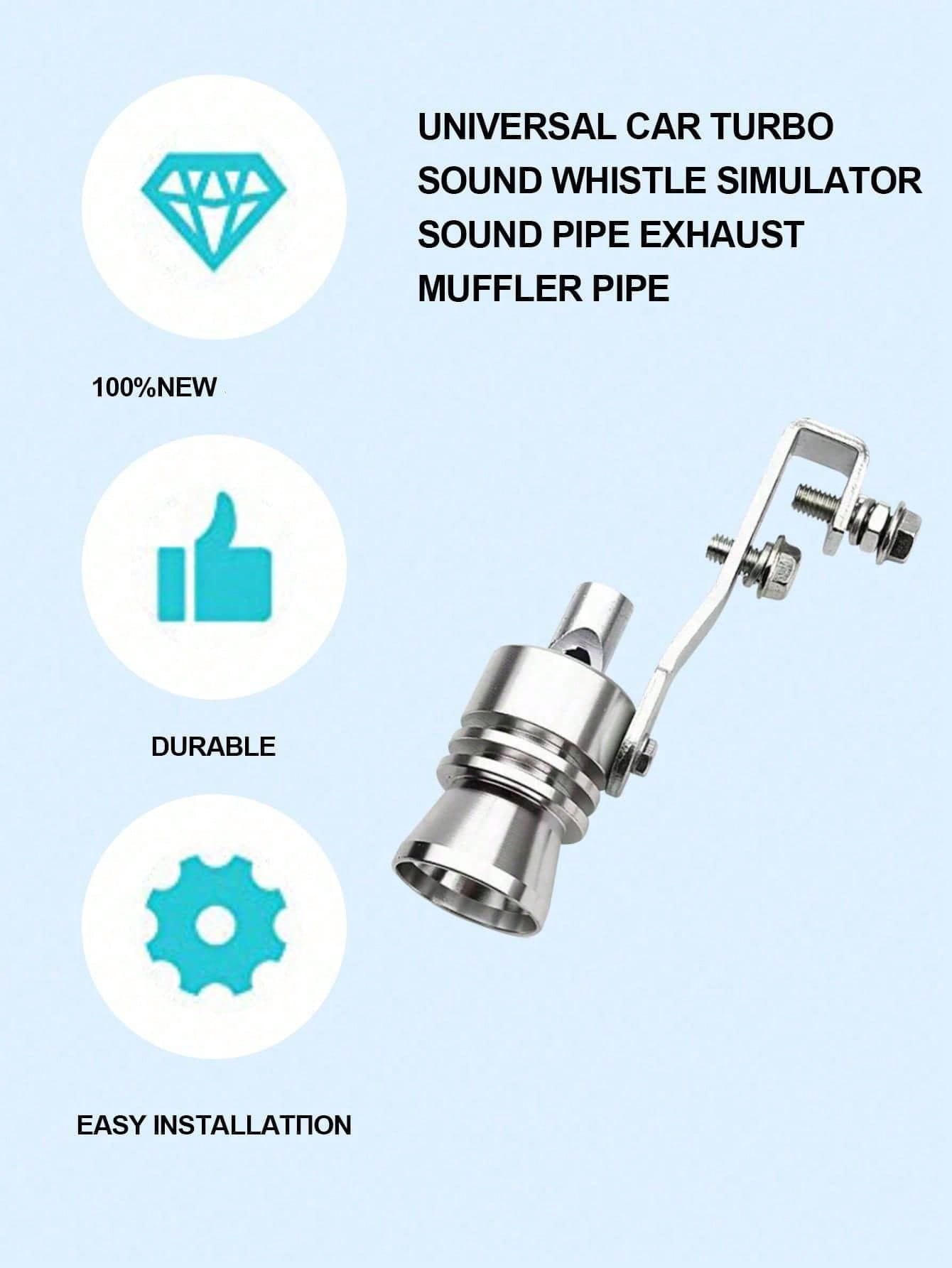 Universal Car Turbocharger Sound Simulator, Exhaust Muffler Sound Device, Aluminum Alloy Easy-To-Install Simulated Turbo Blow-Off Valve Whistle Sound, Suitable For Cars, SUVs, Motorcycles