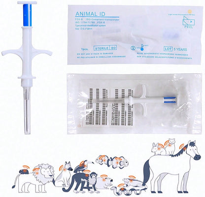 Universal Pet Microchip, 134.2kHz ISO11784/5 FDX-B Pet ID Tags, 15 Bit RFID Microchip Implant Kit For The Management And Tracking Of Animals (5PCS