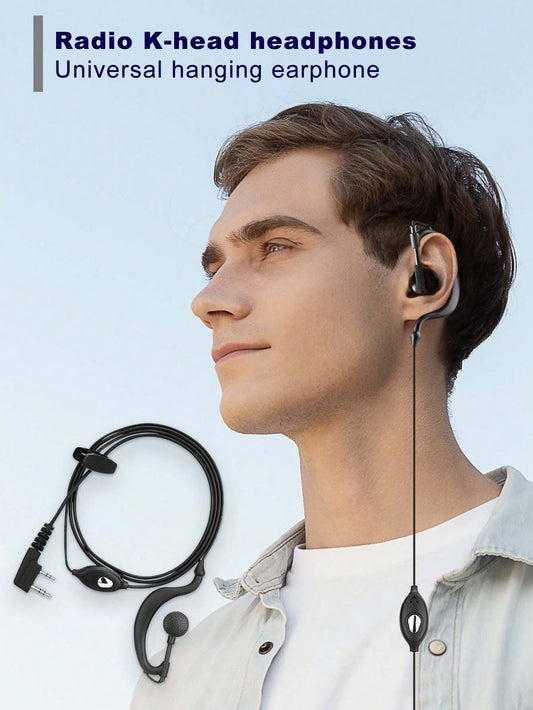 Universal Walkie Talkie Earphone, Ear Hook Style Earphone For Walkie Talkie Phone, Durable Earphone With K-Type Plug