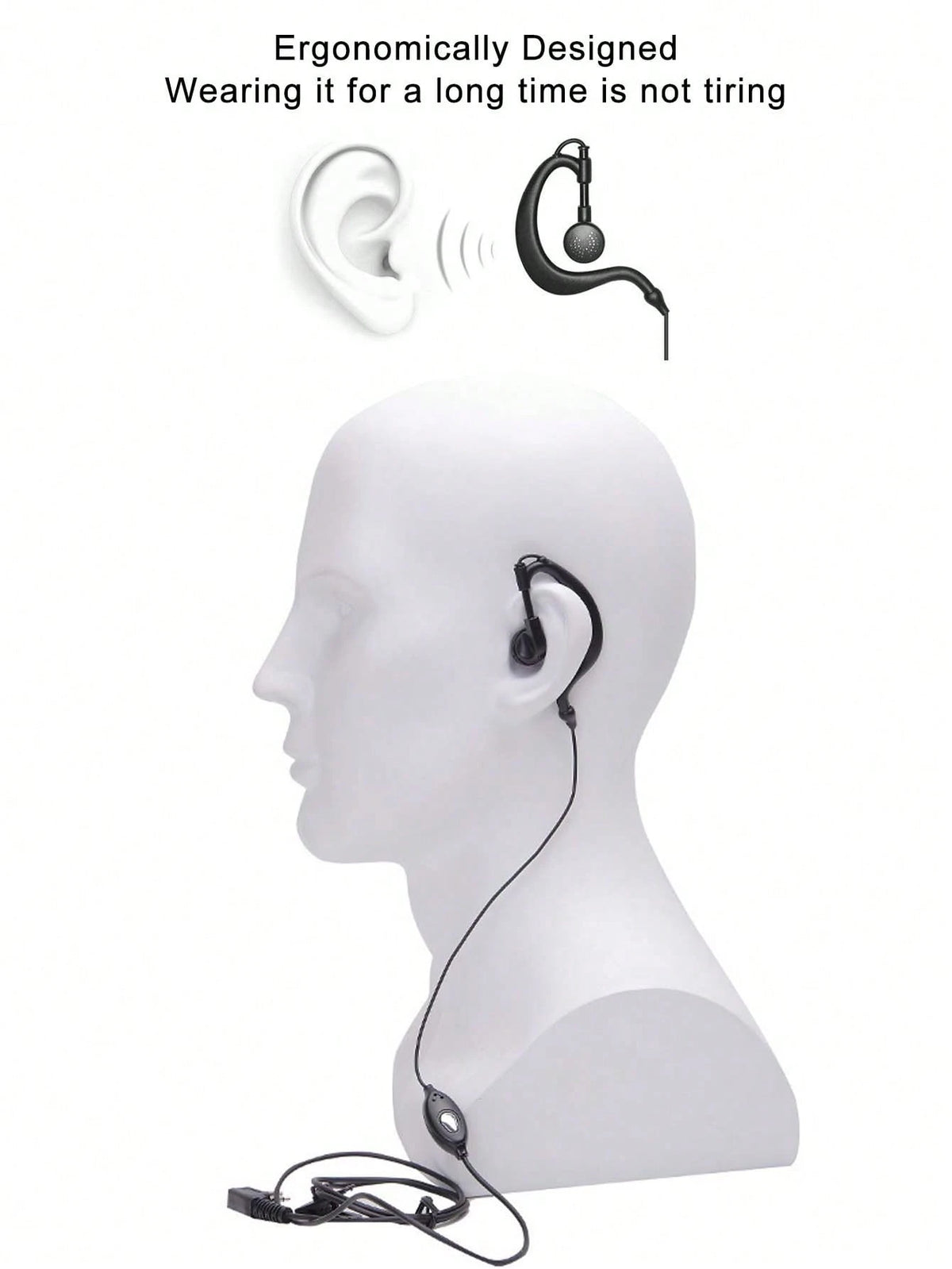 Universal Walkie Talkie Earphone, Ear Hook Style Earphone For Walkie Talkie Phone, Durable Earphone With K-Type Plug