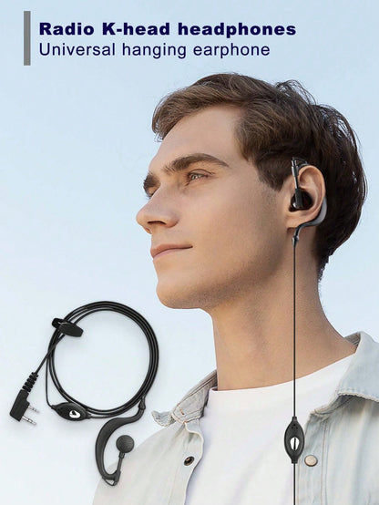 Universal Walkie Talkie Earphone, Ear Hook Style Earphone For Walkie Talkie Phone, Durable Earphone With K-Type Plug