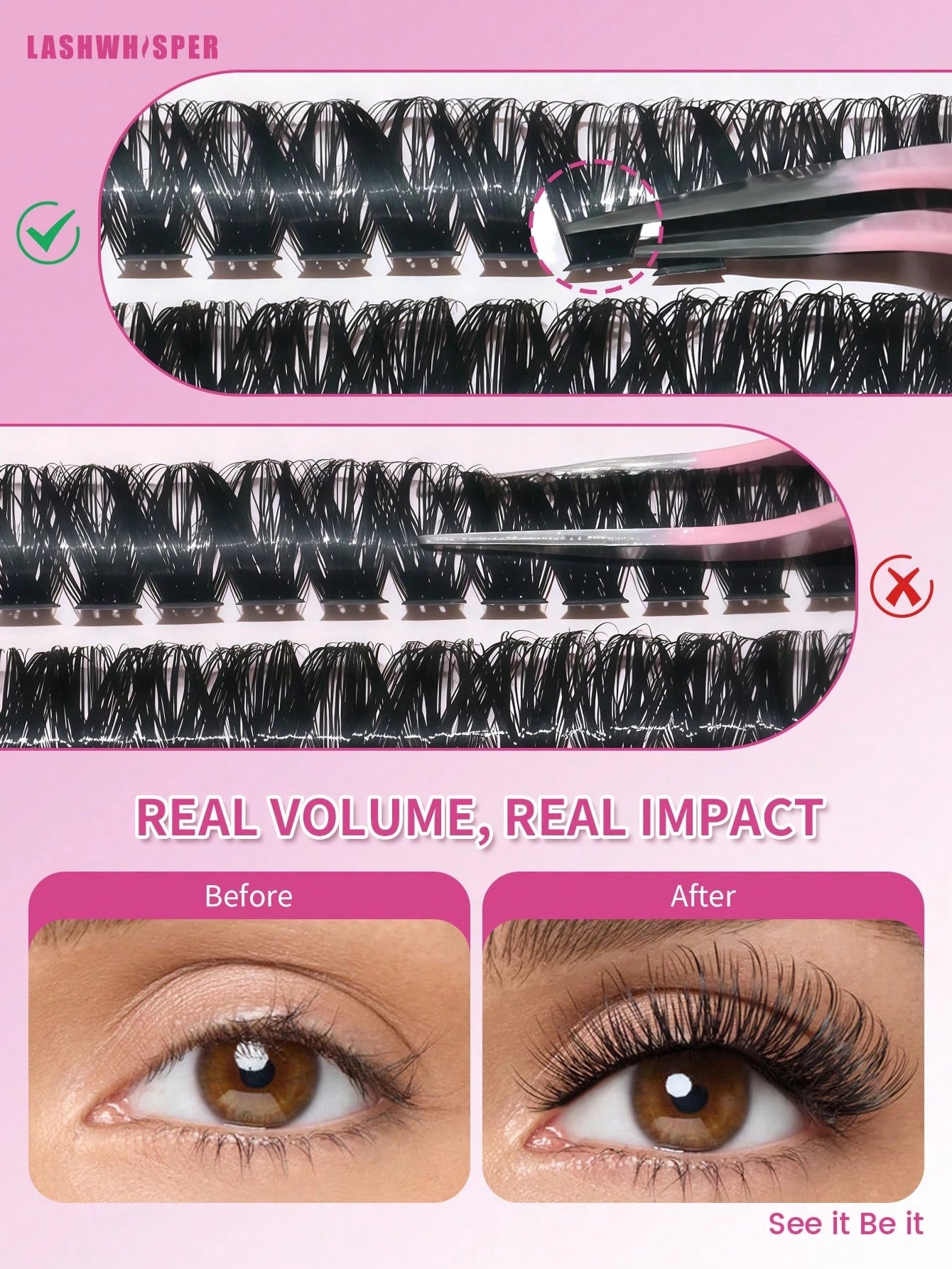 Unleash Your Inner Beauty Guru With Our All-In-One Lash Kit! Featuring Of Premium Individual Cluster Lashes (Mixed 40D/50D/60D/80D)