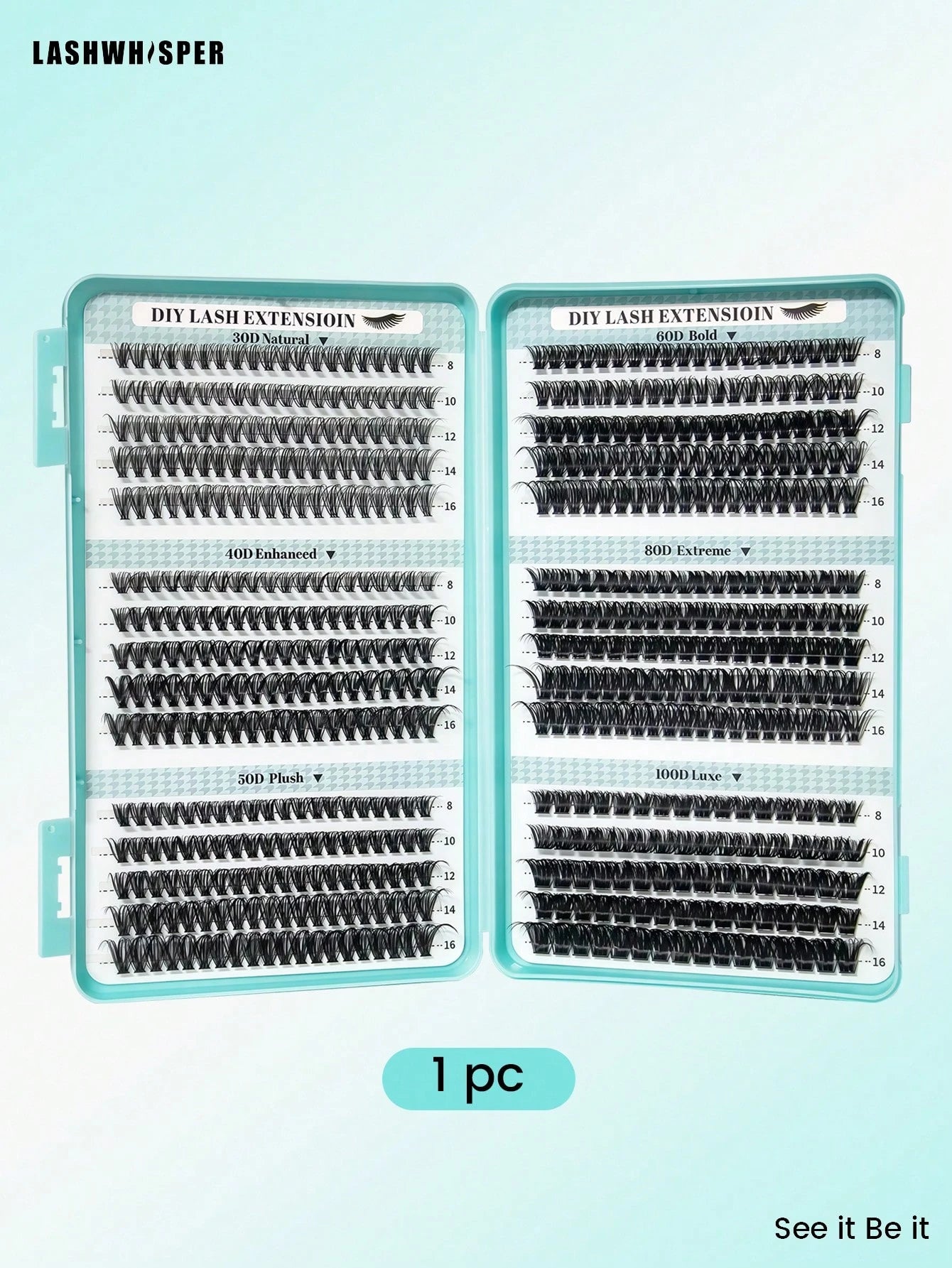 Unleash Your Inner Beauty Guru With Our All-In-One Lash Kit! Featuring Of Premium Individual Cluster Lashes (Mixed 40D/50D/60D/80D)