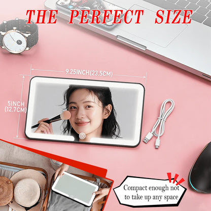Upgraded Ultra-Thin Version Car Sun Visor Vanity Mirror Rechargeable With 3 Light Modes And LED For Car Truck SUV Rearview Mirror With Dimmable Touch Screen, Car Rearview Mirror As A Gift For Women