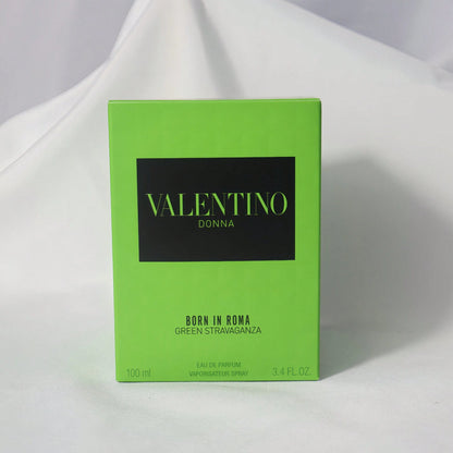 VALENTINO Born In Roma Donna Green Stravaganza EDP Spray 100ml/ 3.4 Fl Oz Women Perfume, Amber Floral Woody Scent, With Box