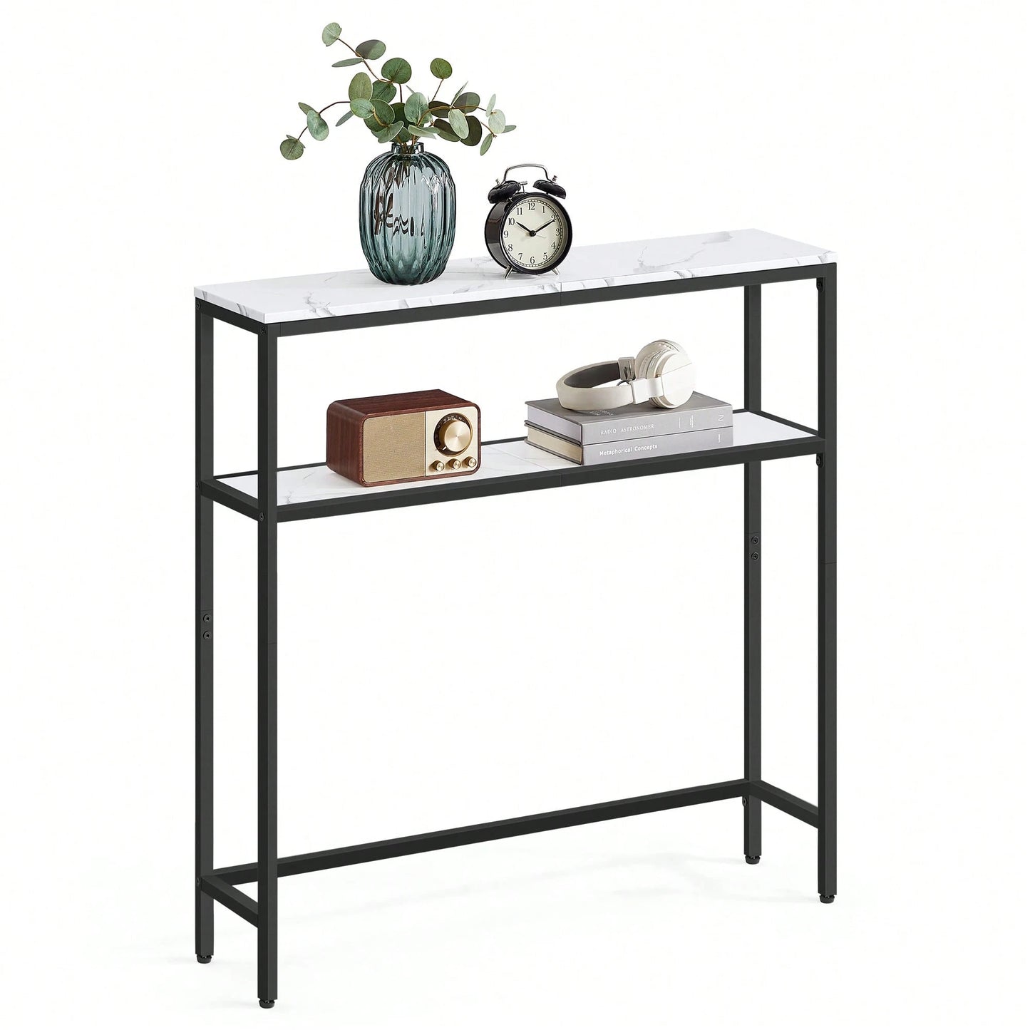 VASAGLE Console Table, 2-Tier Narrow Sofa Table With 2 Shelves, 7.9 X 31.5 X 31.5 Inches, For Living Room, Hallway, Entryway