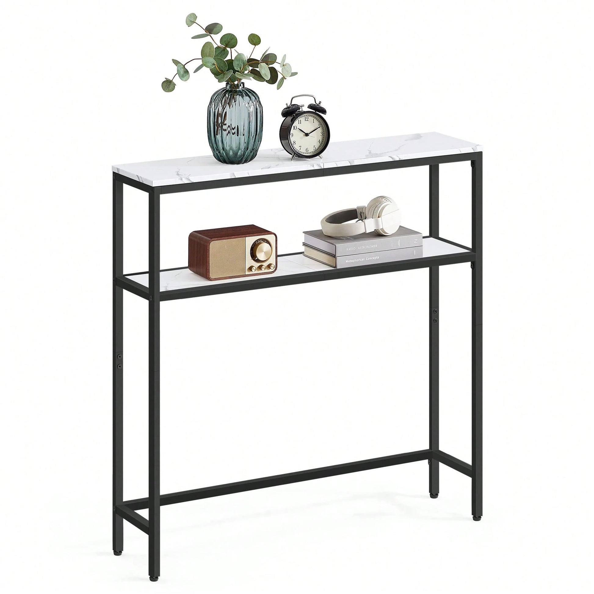 VASAGLE Console Table, 2-Tier Narrow Sofa Table With 2 Shelves, 7.9 X 31.5 X 31.5 Inches, For Living Room, Hallway, Entryway