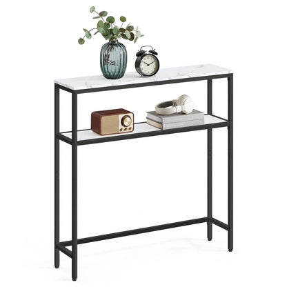VASAGLE Console Table, 2-Tier Narrow Sofa Table With 2 Shelves, 7.9 X 31.5 X 31.5 Inches, For Living Room, Hallway, Entryway