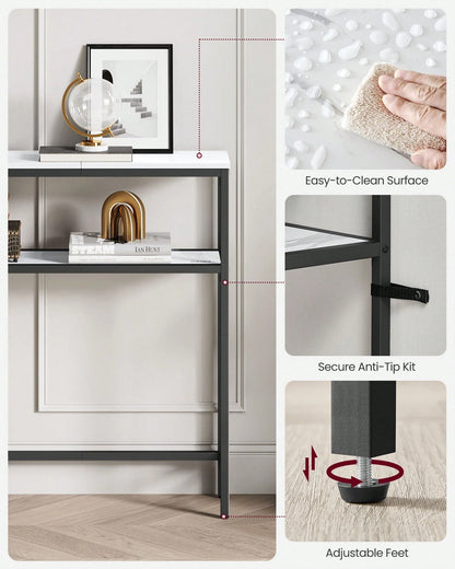 VASAGLE Console Table, 2-Tier Narrow Sofa Table With 2 Shelves, 7.9 X 31.5 X 31.5 Inches, For Living Room, Hallway, Entryway