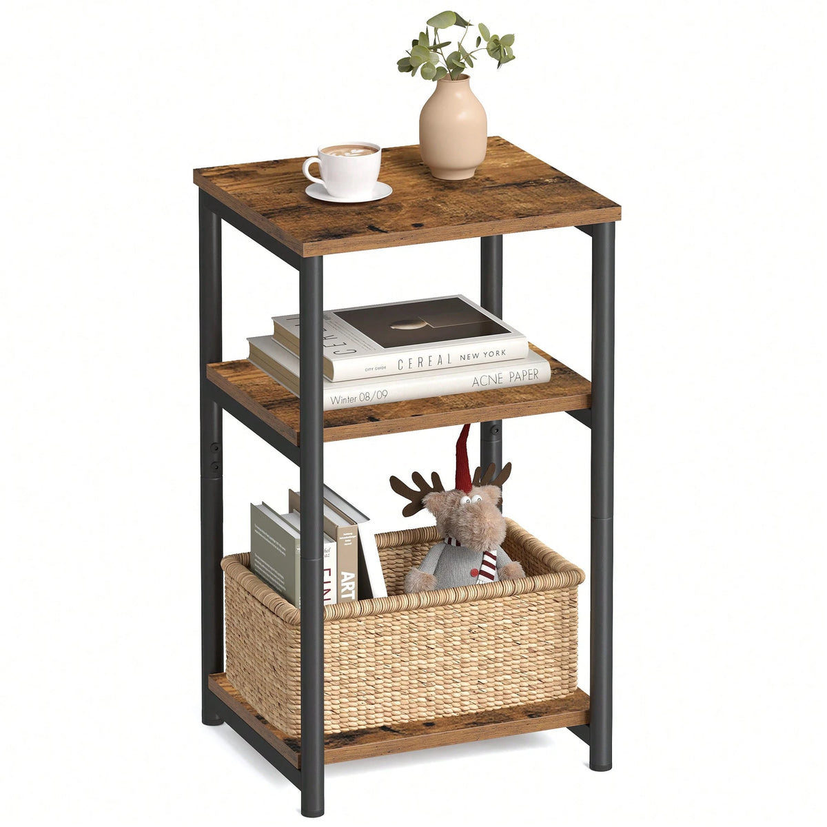 VASAGLE Side Table, Small End Table, Tall Nightstand For Living Room, Bedroom, Office, Bathroom