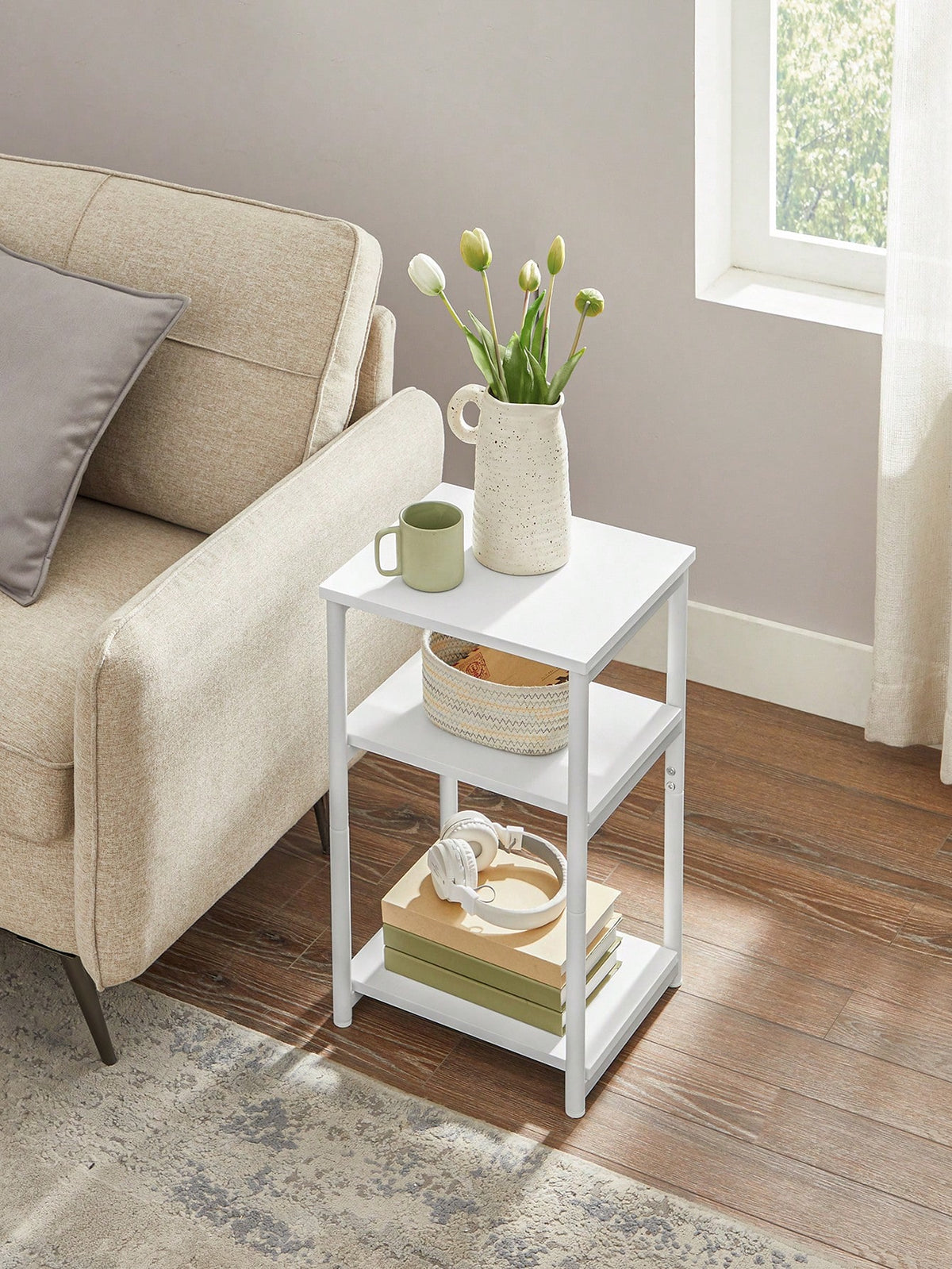 VASAGLE Side Table, Small End Table, Tall Nightstand For Living Room, Bedroom, Office, Bathroom
