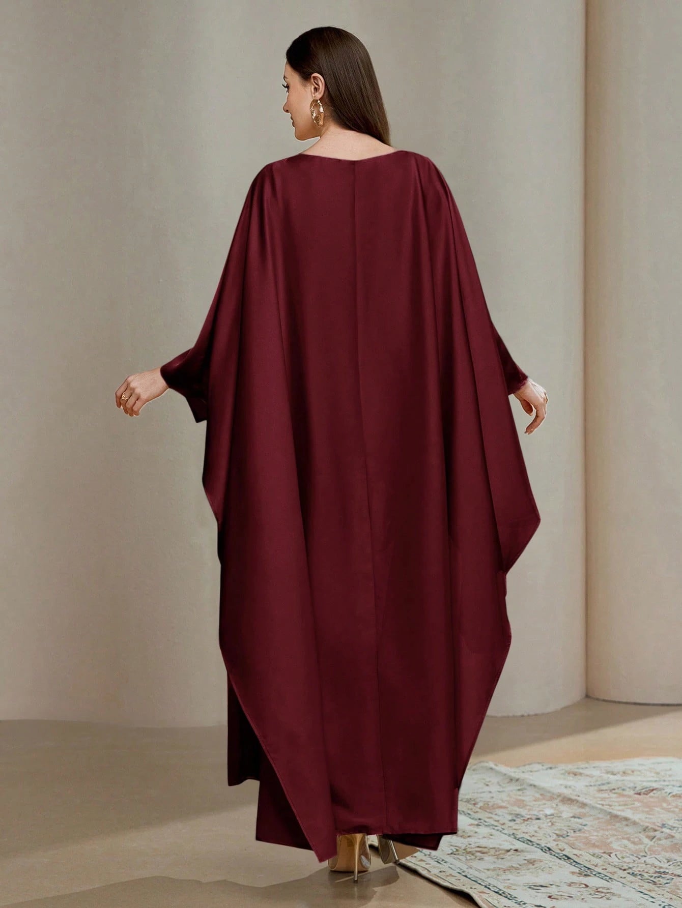 Veilorie Women's Elegant Solid Color Asymmetrical Metal Ring Dress Cape Dress Luxury Dress For Women Assymetrical Dress For Women