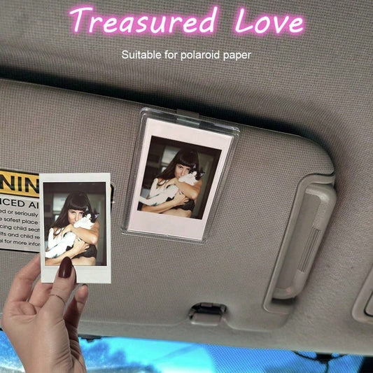 Vertical Sun Visor Photo Clip (Suitable For Film), Personalized DIY Photo, Car Decor, Couple Photo, Pet Memorial Photo Frame Clip