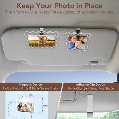 Vertical Sun Visor Photo Clip (Suitable For Film), Personalized DIY Photo, Car Decor, Couple Photo, Pet Memorial Photo Frame Clip